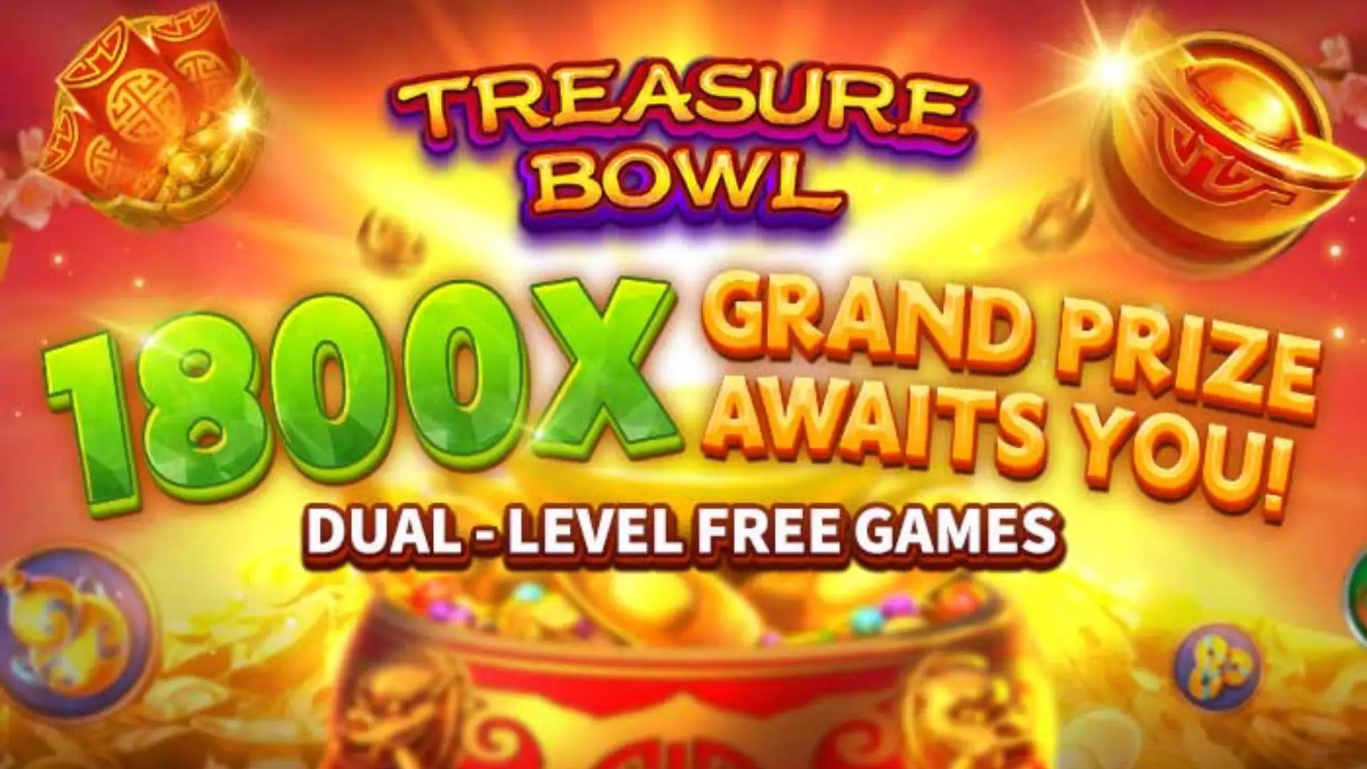 Multiplicadores Treasure Bowl 6566 - 7777x Máximo com Tigela Dourada